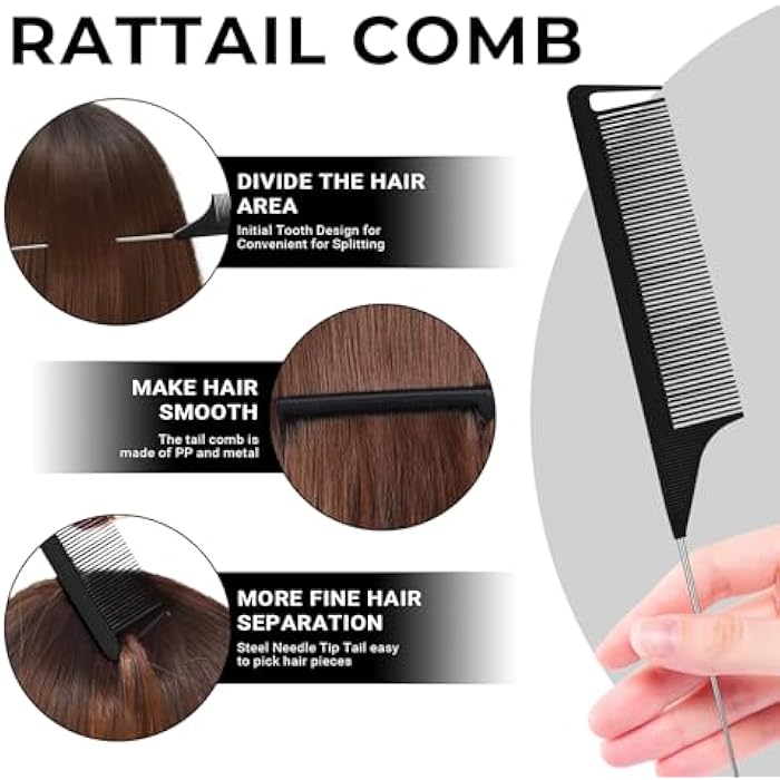 Wosyoodo Topsy Tail Hair Tool, Looping with Rat Comb, Tail French Braid Loop Tool, Fast Hair Styling Accessories, Braiding Tool for Making Style - Image 3